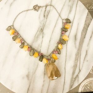 Kenneth Lane Necklace Quartz Semi‎ Precious Stone Beaded Toggle Clasp